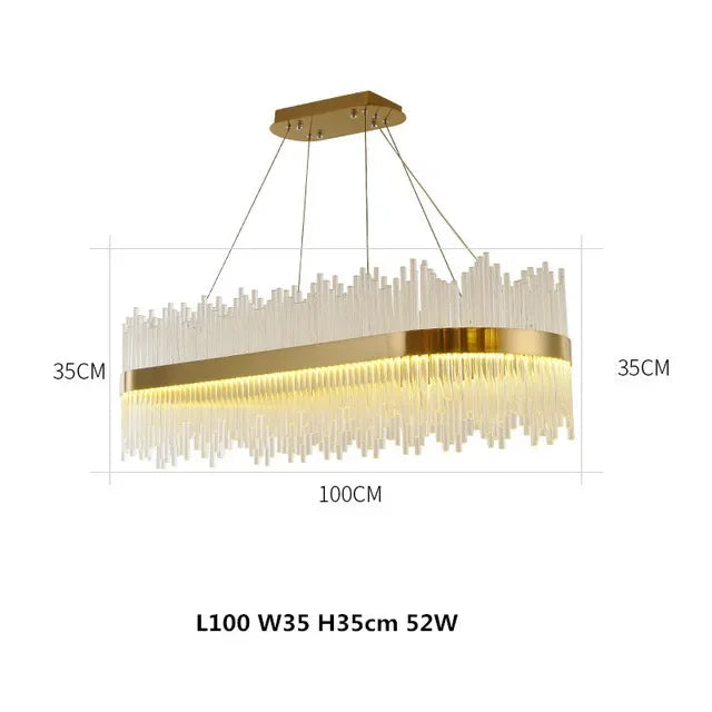Gold Crystal Circle Chandelier 80cm Dimmable
