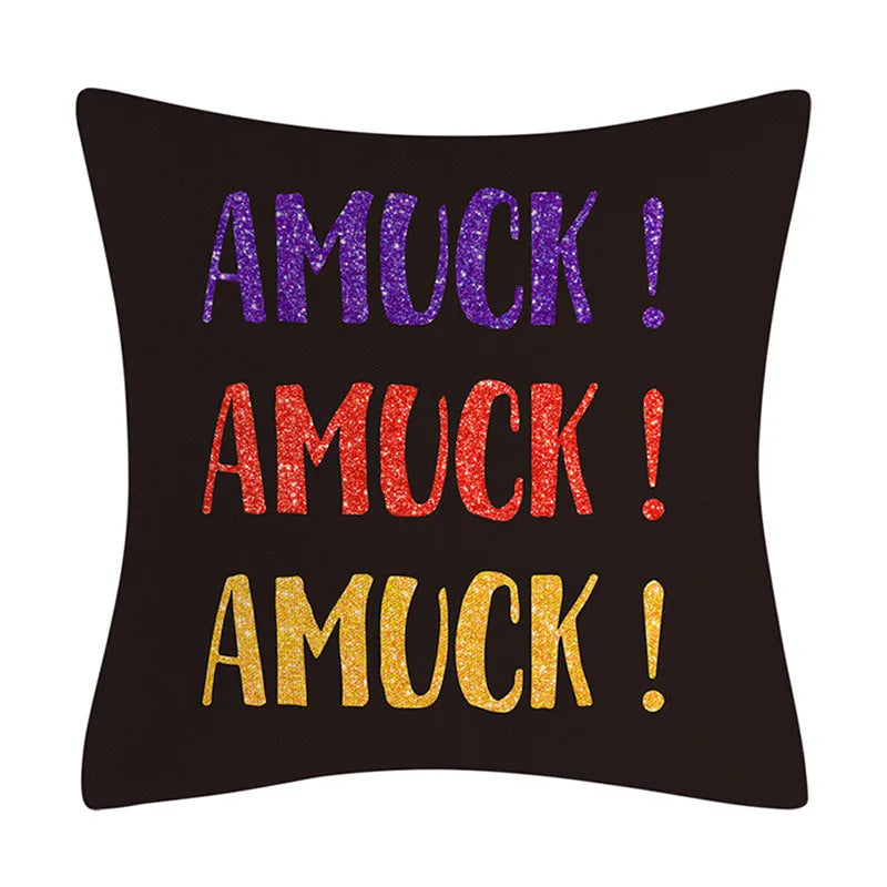 Linen Trick Treat Cushion Cover
