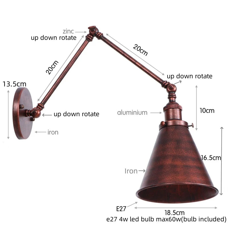 Brass Long Arm Lamp