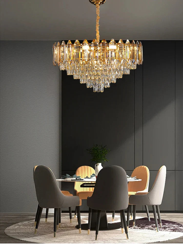 Gold Amber Crystal Chandelier Dia150cm Living Room