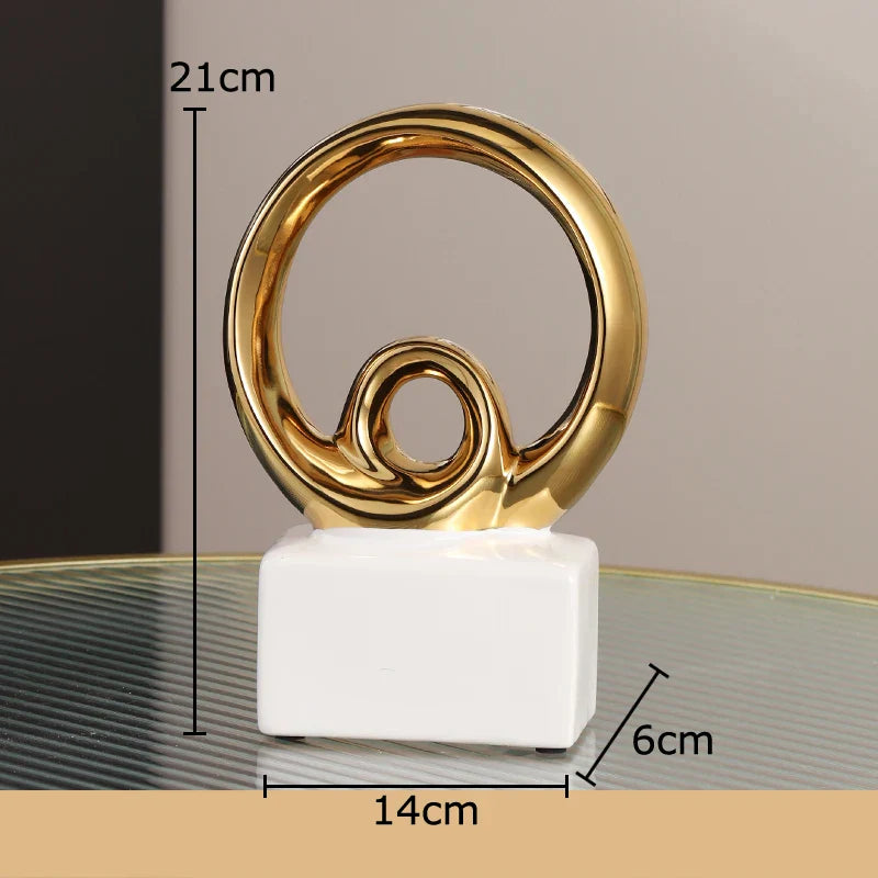 Gold Abstract Ceramic Sculpture