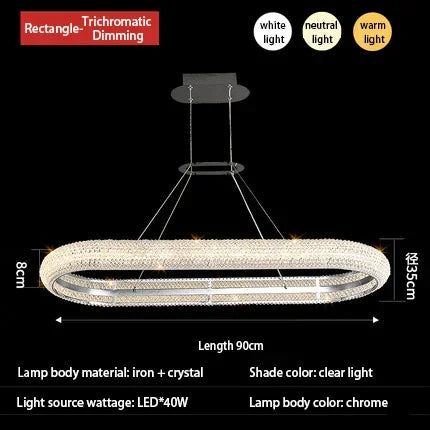 DecorBites™ Elegant Chrome Crystal Chandelier for Dining Room Living Room Bedroom Hallway