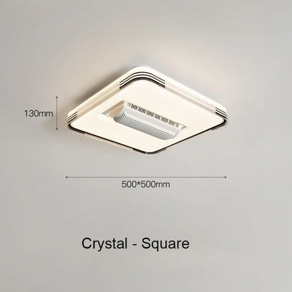 DecorBites™ Crystal Bladeless Ceiling Fan Light Chandelier LED Silent Electric Ventilator
