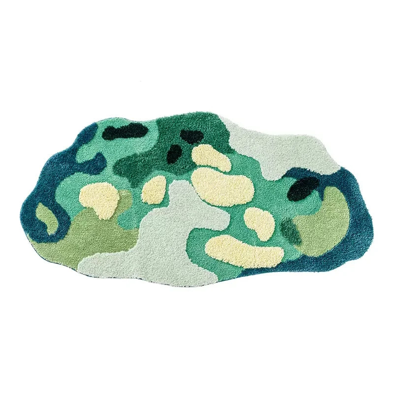 Green Irregular Moss Rug