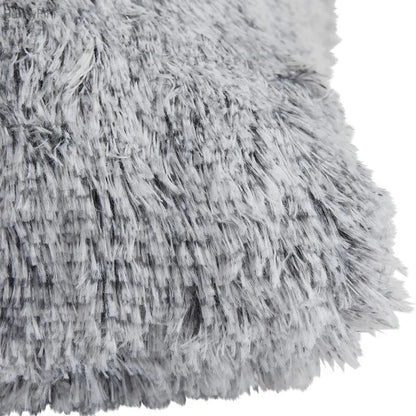 DecorBites™ Cozy Plush Fur Cushion Cover 43x43cm White Grey Sofa Decor Pillowcase