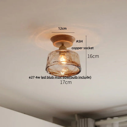 DecorBites™ Clear Glass LED Ceiling Light, Modern Nordic Bedroom Decor Ceiling Lamp