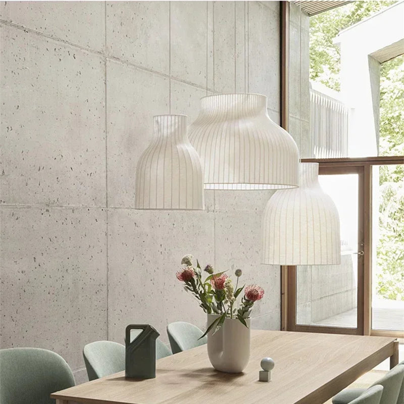DecorBites™ Japanese Nordic Design LED Silk Pendant Lights for Living Room and Restaurant