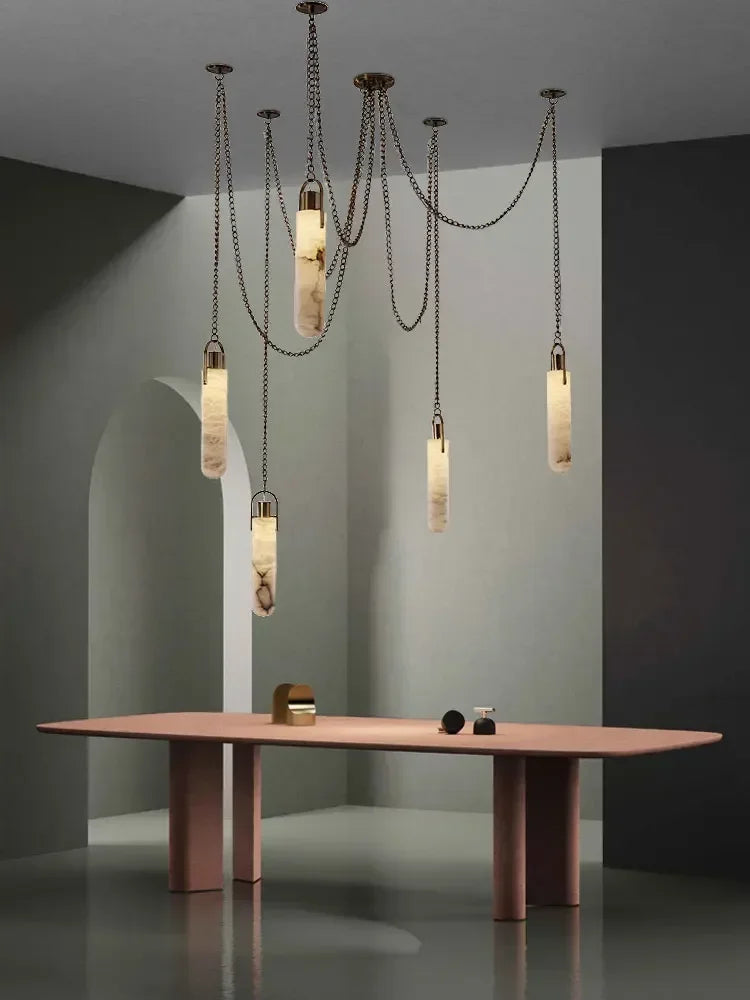 Gold Chrome Marble Chandelier