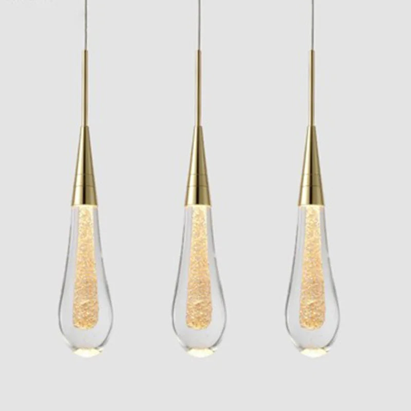 DecorBites™ Gold Crystal Pendant Light: European Luxury LED Bar Lamp