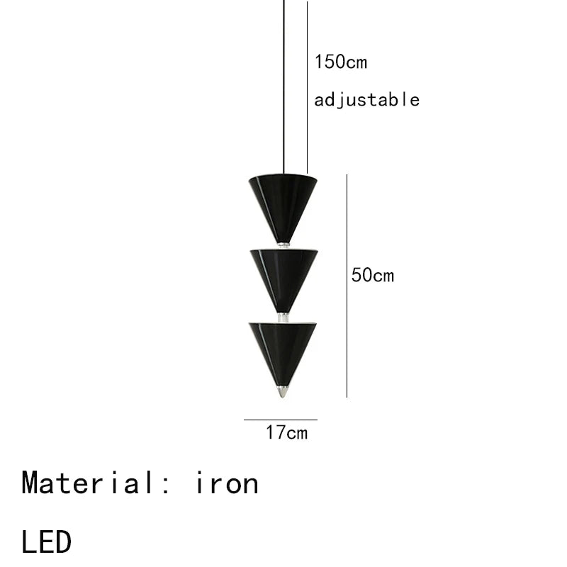 DecorBites™ Gold Black Cone LED Pendant Lamp for Stylish Home and Shop Lighting