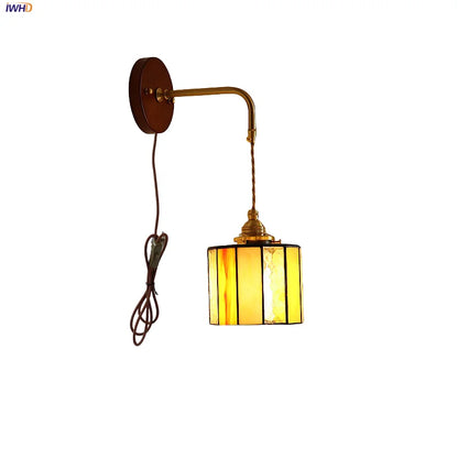 DecorBites™ Adjustable LED Wall Lamp Sconce Copper Wood Glass Stair Light