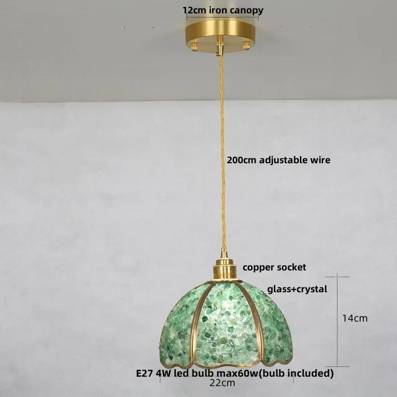 DecorBites™ Crystal Glass LED Pendant Lamp with Adjustable Copper Socket for Modern Luxury Décor