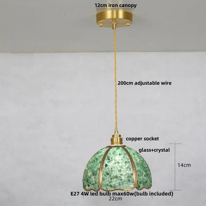 DecorBites™ Crystal Glass LED Pendant Lamp with Adjustable Copper Socket for Modern Luxury Décor