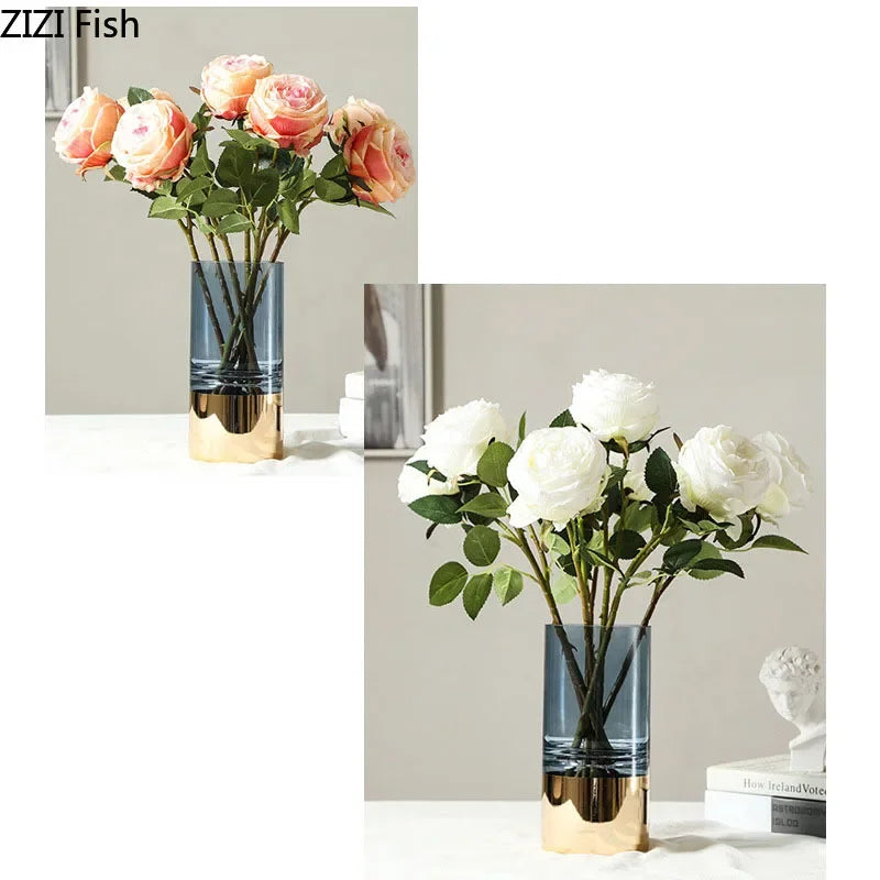 Clear Gold Glass Vase