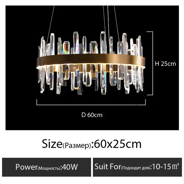 DecorBites™ K9 Luxury Pendant Chandelier: Elegant Indoor LED Lighting for Kitchen, Living Room & Bedroom.