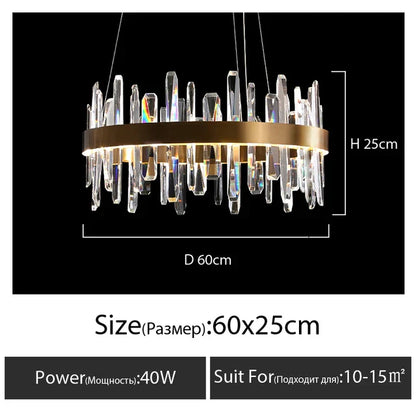 DecorBites™ K9 Luxury Pendant Chandelier: Elegant Indoor LED Lighting for Kitchen, Living Room & Bedroom.
