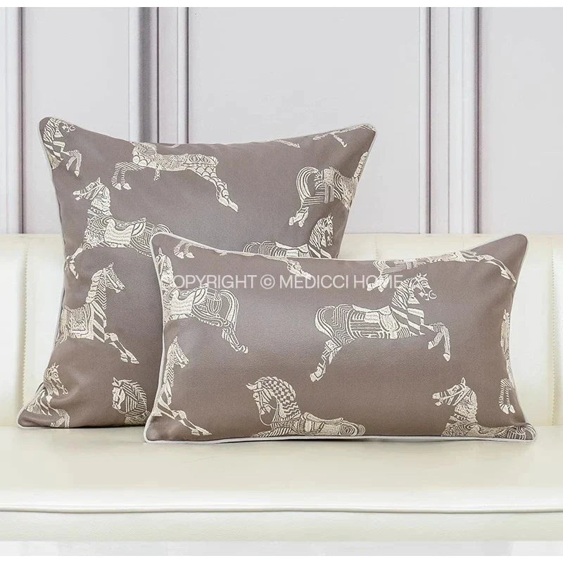 Gold Silk Jacquard Cushion