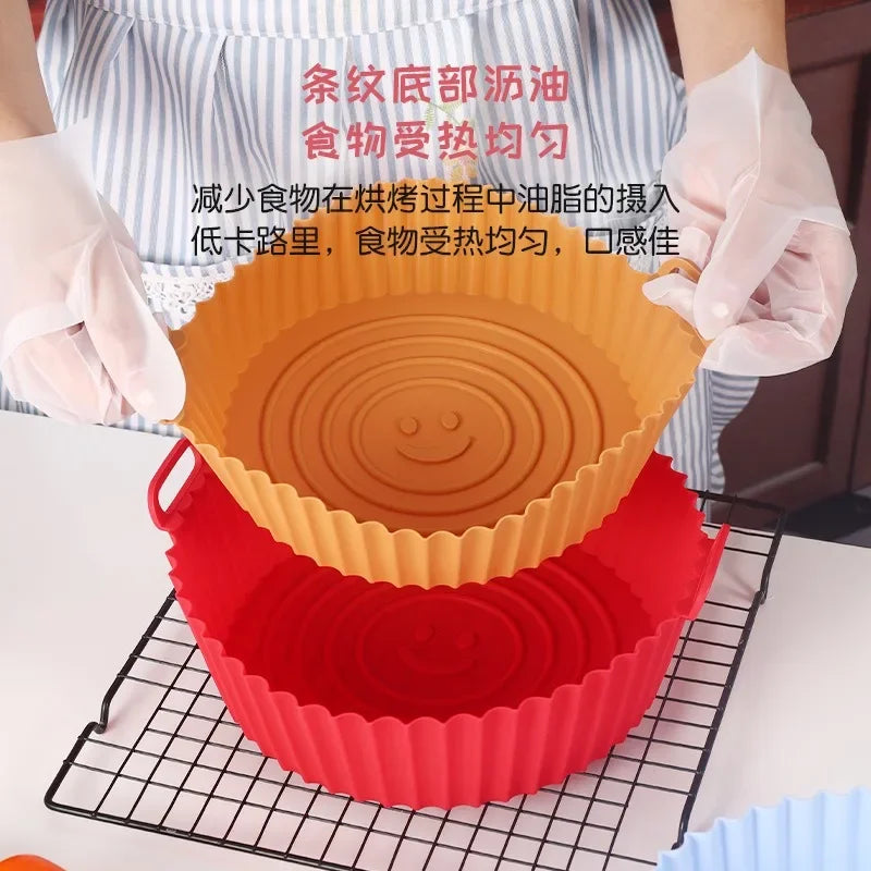 DecorBites™ Air Fryer Silicone Basket Trays Baking Grill Pan Pizza Mat Accessories
