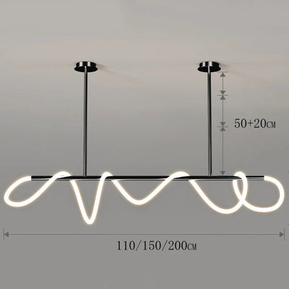 Modern Linear Brushed Stainless Pendant Light