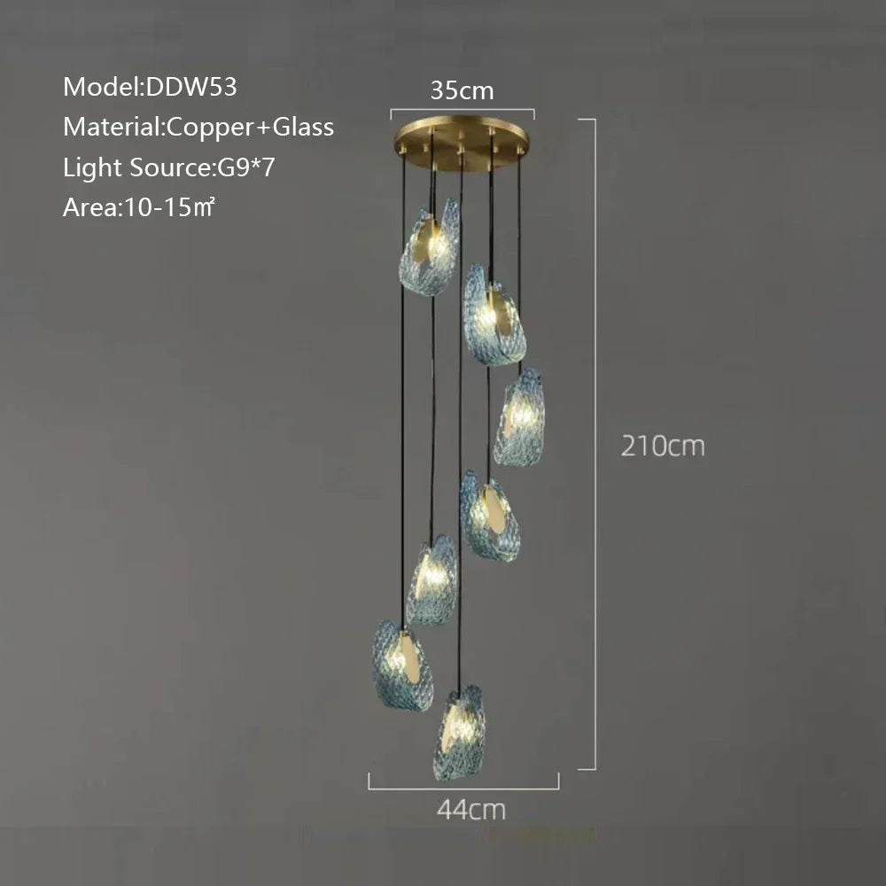 Copper Peacock Ceiling Chandelier