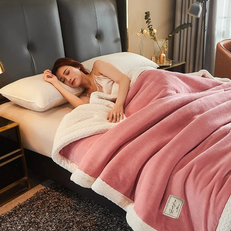 DecorBites™ Cozy Winter Fleece Blanket | Queen Size Soft & Warm Duvet Quilt Blanket