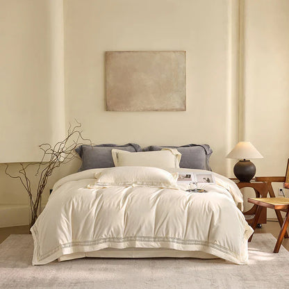 DecorBites™ Cozy Velvet Lace Bedding Set: Duvet Cover, Sheet, Pillowcases - 4Pcs Warm & Stylish