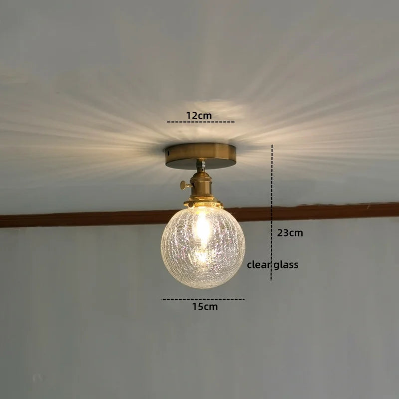 Green Glass Ceiling Lamp