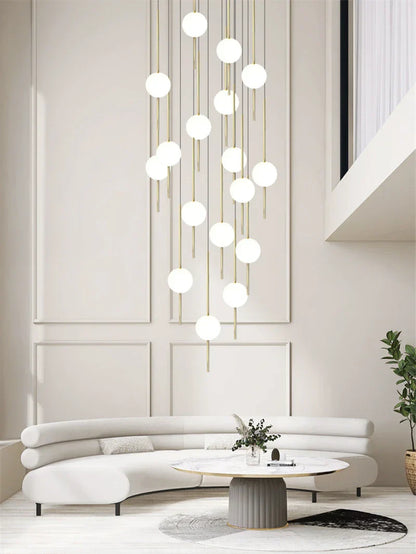 DecorBites™ Glass Ball LED Ceiling Chandelier for Home Decor and Lighting