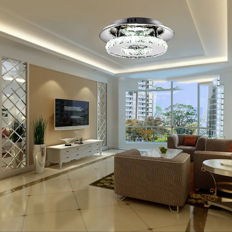 DecorBites™ Crystal LED Ceiling Lights: Modern Luxury Indoor Lighting for Living Room & Aisles