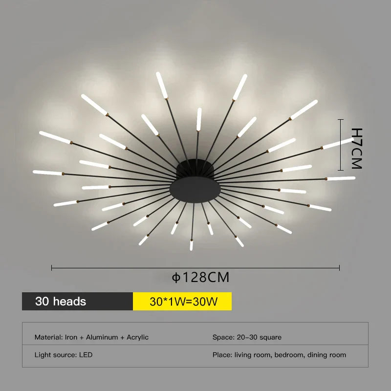 Black Fireworks Ceiling Light