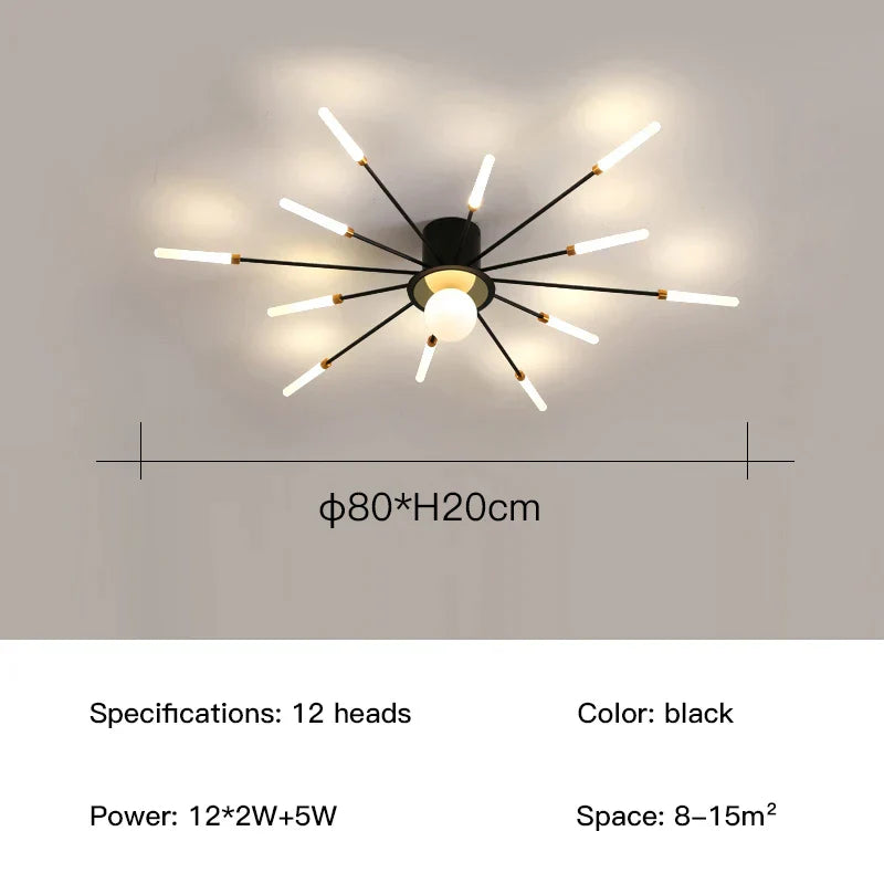 Black Fireworks Ceiling Light