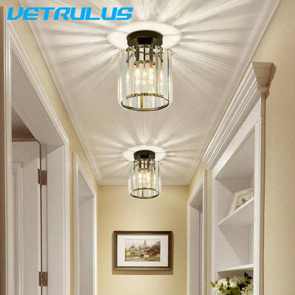 DecorBites™ Crystal Ceiling Chandelier: Minimalist Luxury Lighting for Home, Hotel, Balcony, Corridor