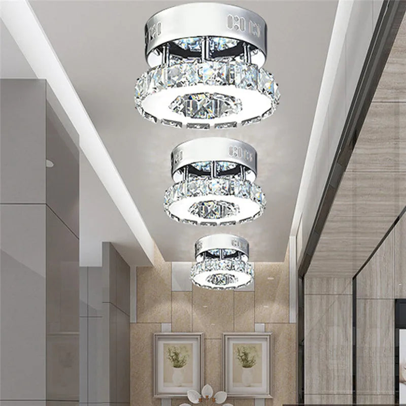 DecorBites™ Crystal LED Ceiling Lights: Modern Luxury Indoor Lighting for Living Room & Aisles