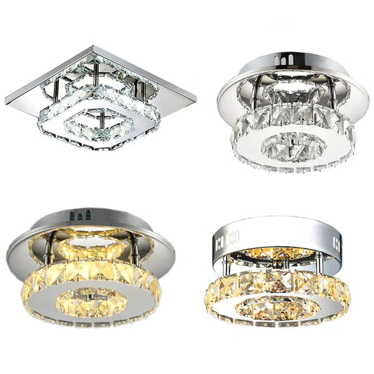 DecorBites™ Crystal LED Ceiling Lights: Modern Luxury Indoor Lighting for Living Room & Aisles