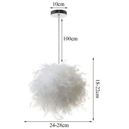 Modern Feather Pendant Light in White or Black
