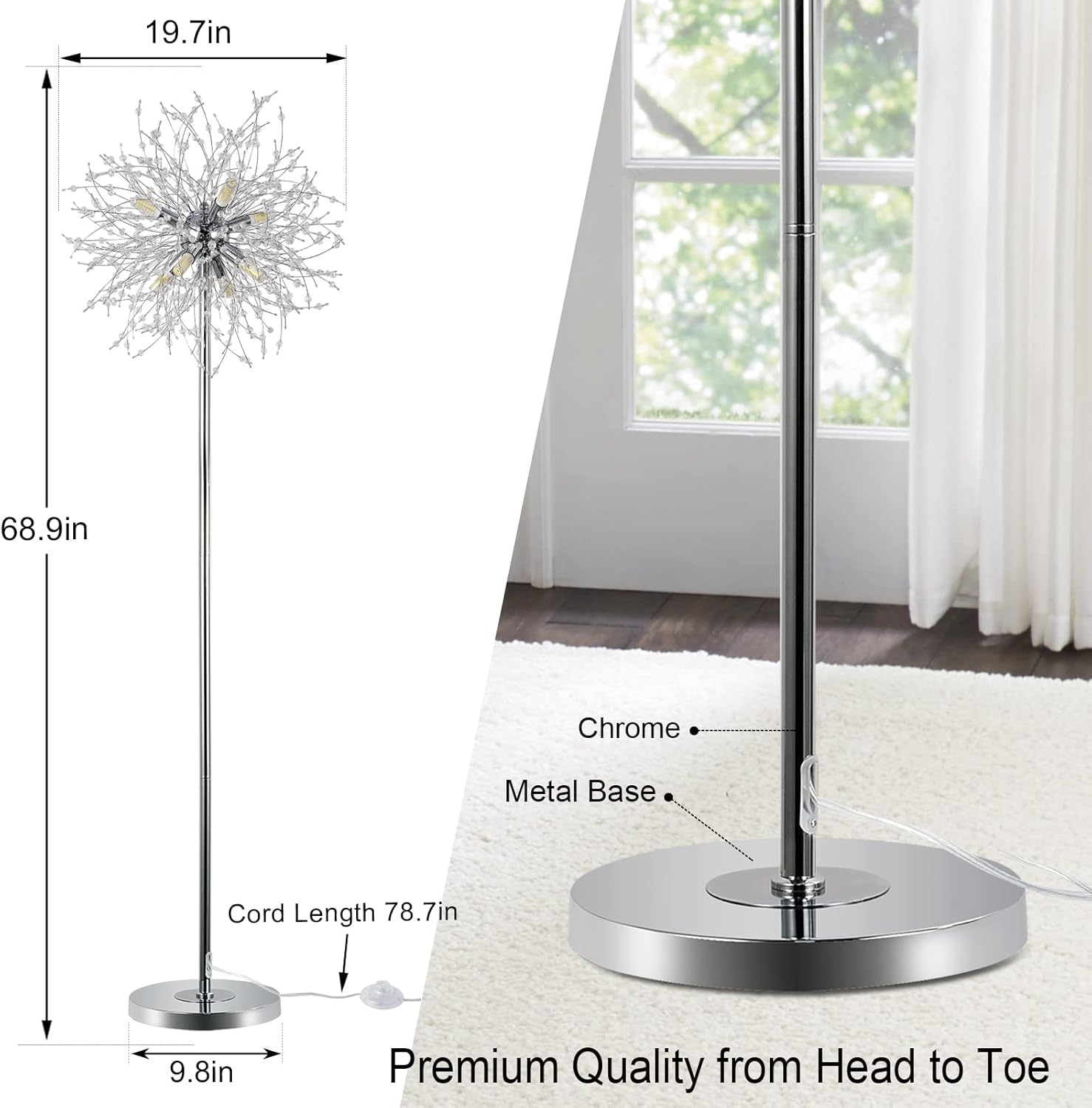 Modern Crystal Floor Lamp