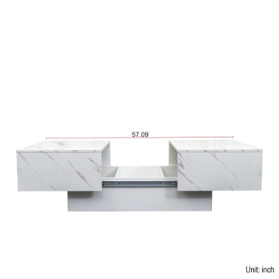 White Sliding Coffee Table