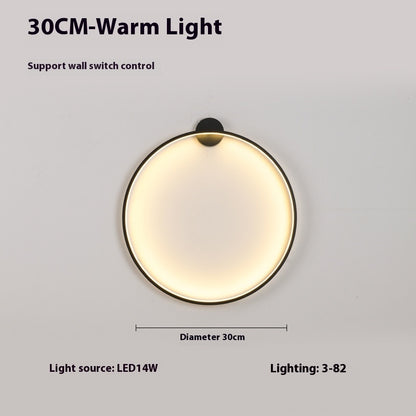 Minimalist Round Bedroom Bedside Lamp Wireless Living Room Sofa Background Wall Hotel Decorative Wall Lamp