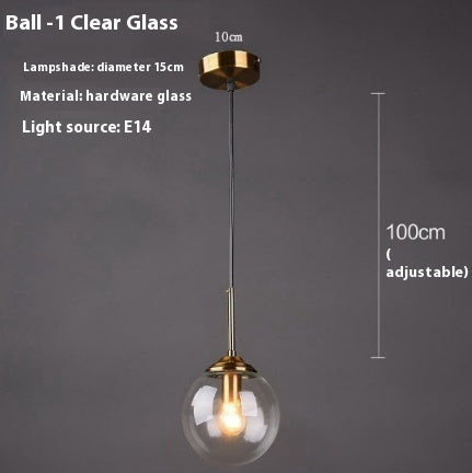Simple Modern Round Glass Ball Chandelier