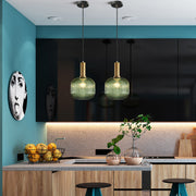 Green Glass Lantern Chandelier