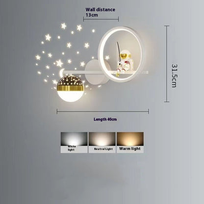 Astronaut Children's Room Wall Lamp Creative LED Background Wall Lamp
