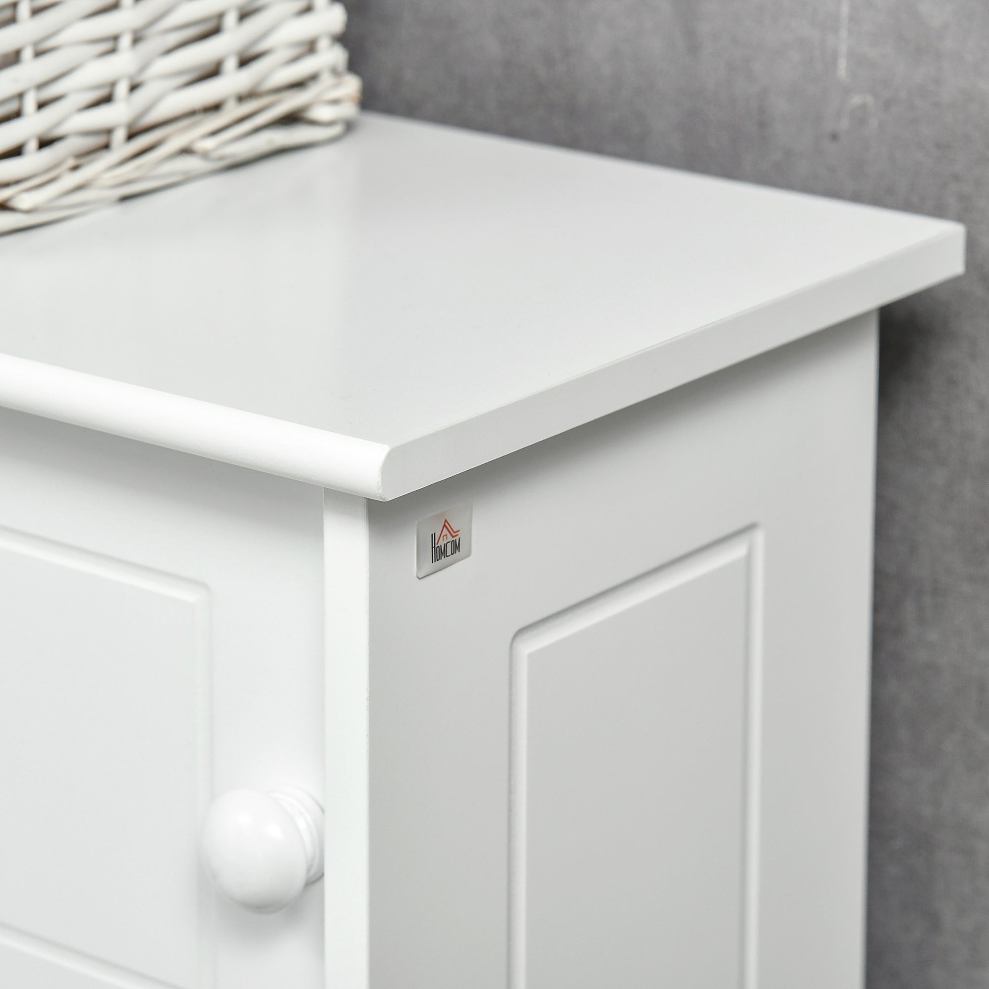 White Bathroom Storage Cabinet Over-Toilet MDF