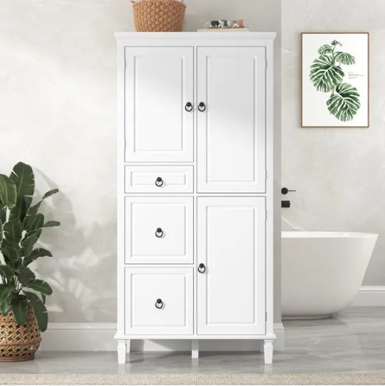 White Retro Storage Cabinet