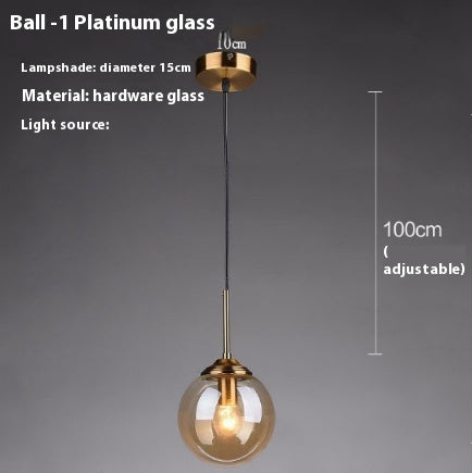 Simple Modern Round Glass Ball Chandelier