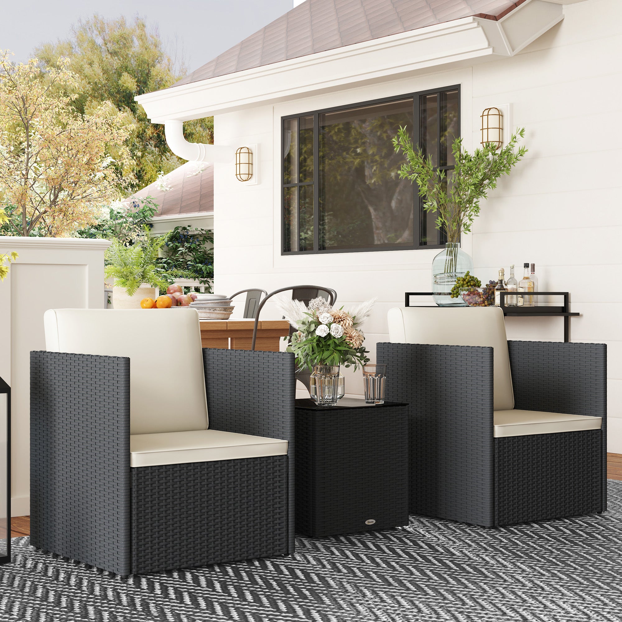 Rattan Wicker Bistro Set