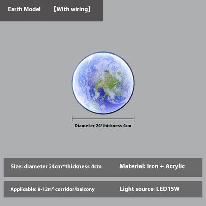 Moon Wall Bedroom Bedside Living Room Background Wall Decorative Lamp