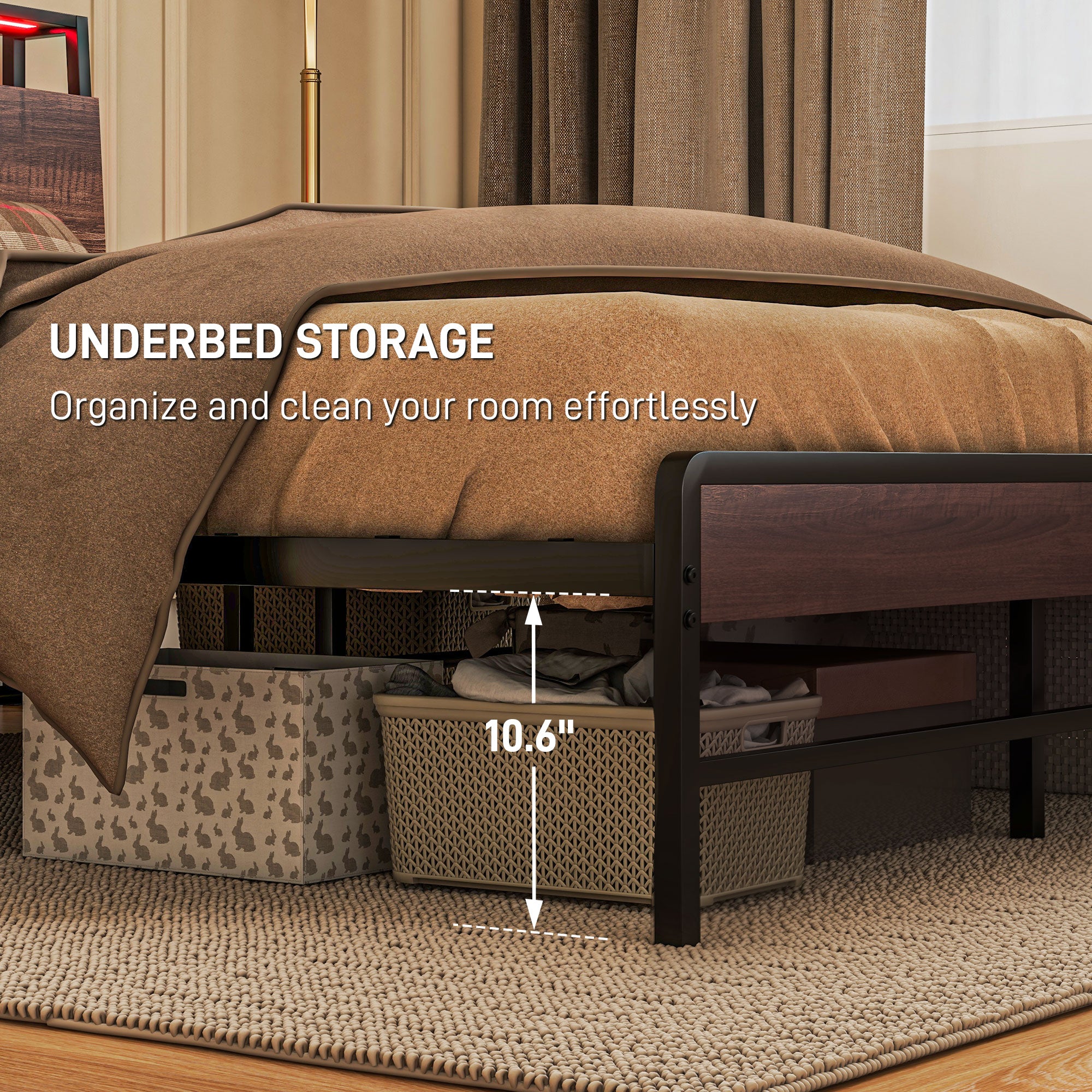 Gray LED Charging Bed