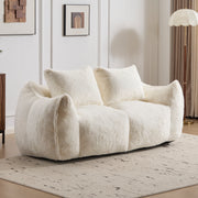 White Fluffy Bean Bag