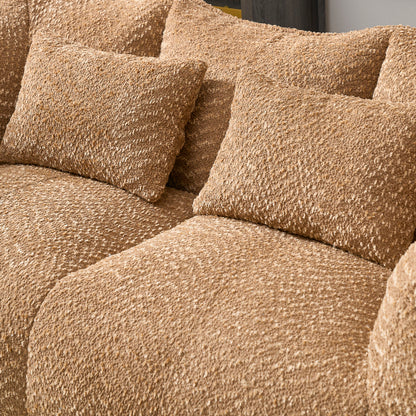 Compressed Plush Bean Bag Sofa Couch- High-Resilience Foam Filled, Ultra-Soft Boucle Lounge Chair For One Or Two People, Cozy Living Room Seating For Reading, Gaming & Relaxing, Space-Saving Vacuum