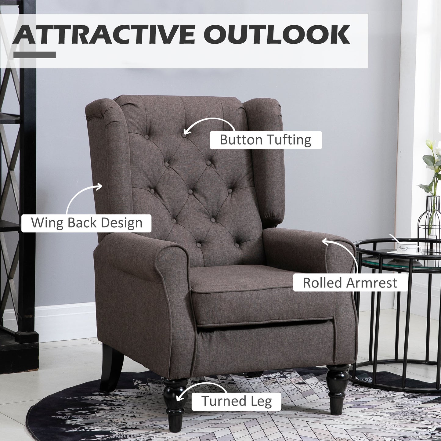 Wingback Accent Chair for Living Room